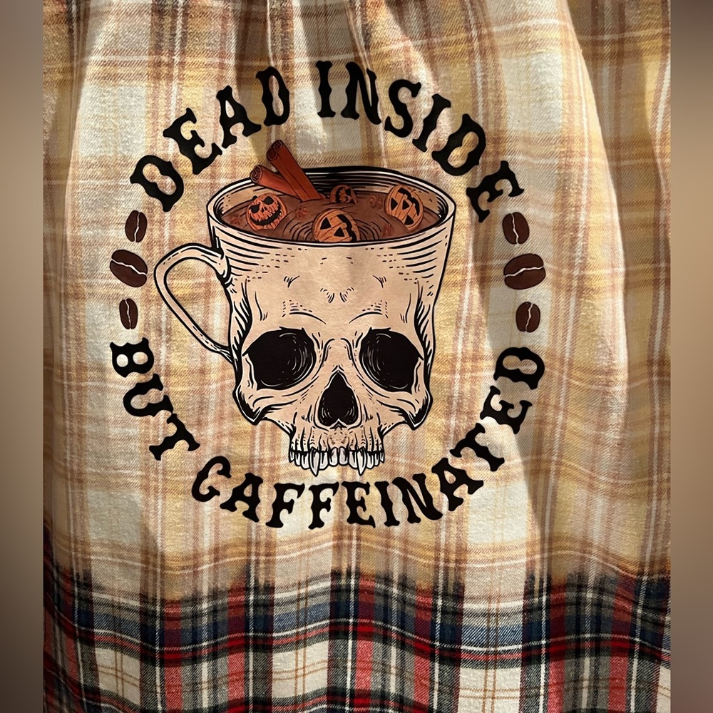 Dead Inside But Caffeinated Skeleton Distressed F… - image 2